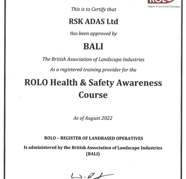 Health & Safety Awareness training RSK Habitat Management